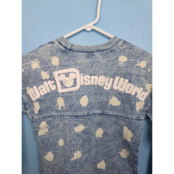 Kids XS (4) Walt Disney World Spirit Jersey denim color blue white bleach 90s - Picture 2 of 4